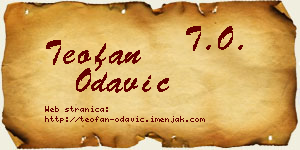 Teofan Odavić vizit kartica